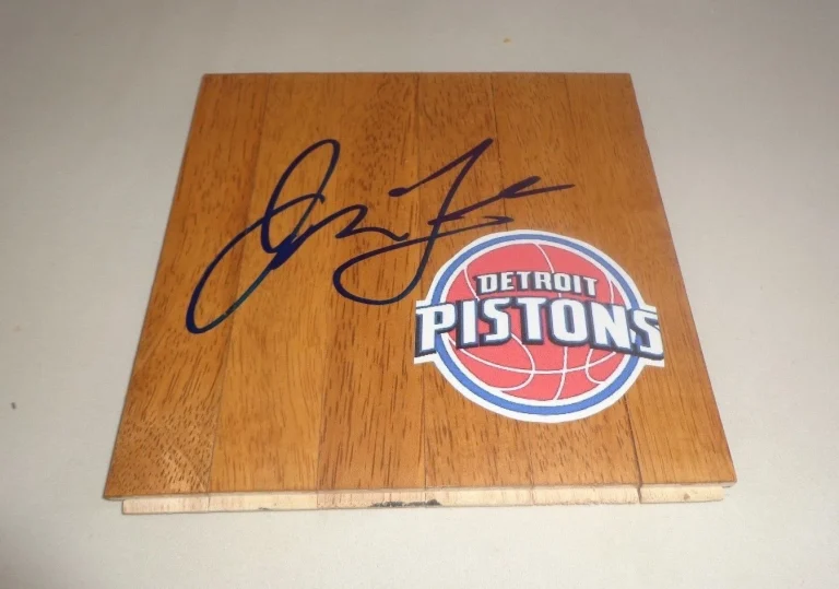 Jon Leuer signed Detroit Pistons Floorboard Floor autographed