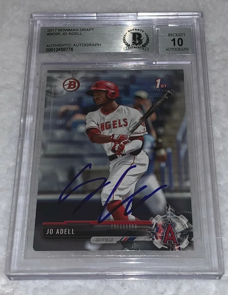 Jo Adell Angels signed 2017 Bowman Draft #BD95 Rookie Card Beckett BGS Auto 10