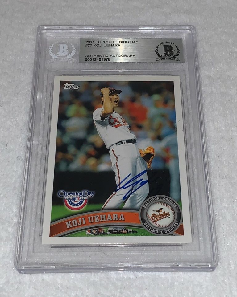 Koji Uehara Baltimore Orioles signed 2011 Topps Opening Day Card BAS Beckett