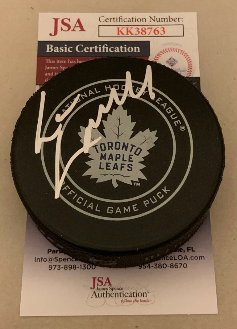 Lou Lamoriello signed Toronto Maple Leafs Official Game Puck autographed JSA