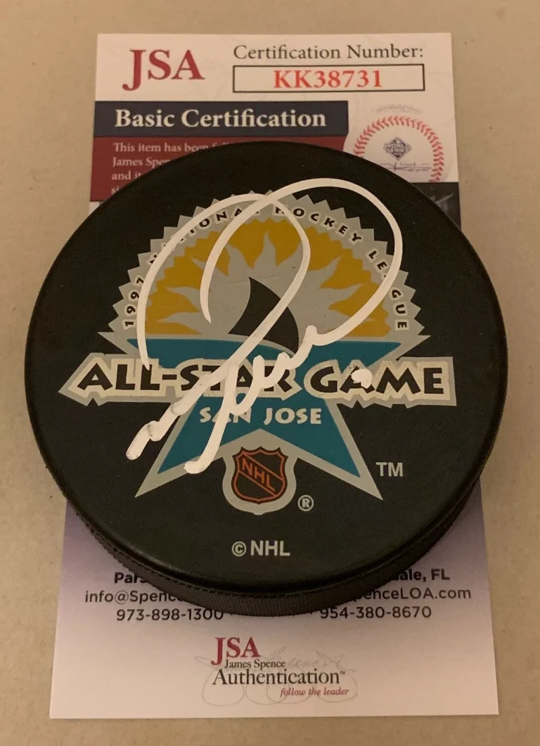 Mark Recchi Montreal Canadiens signed 1997 NHL All Star Game Puck MVP HOF JSA