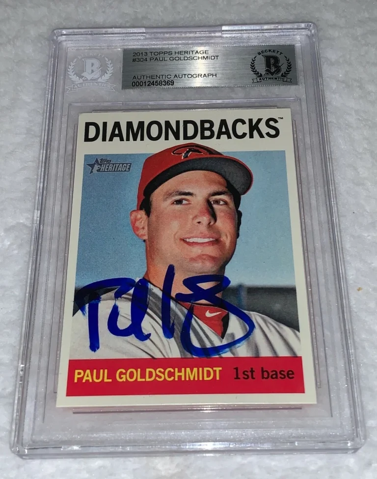 Paul Goldschmidt Diamondbacks signed 2013 Topps Heritage #304 Card BAS Beckett