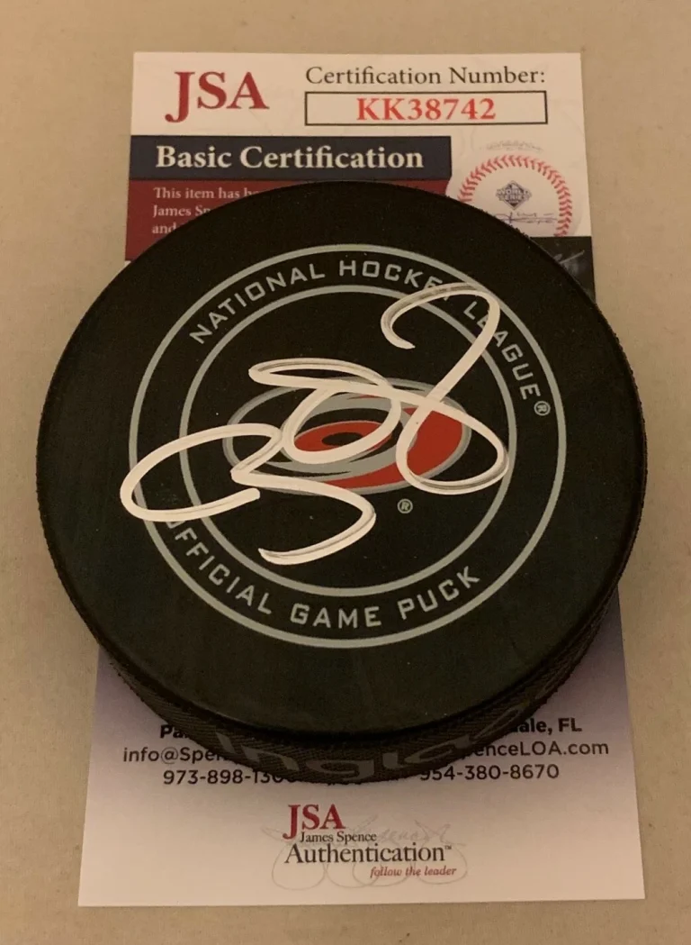 Ryan Dzingel signed Carolina Hurricanes Official Game Puck autographed Canes JSA
