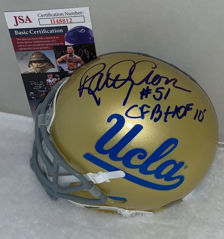 Randy Cross 49ers signed UCLA Bruins mini helmet W/ CHOF Inscription JSA