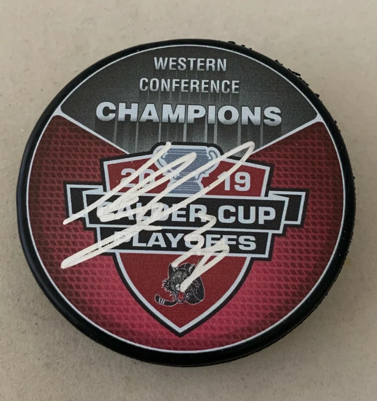 Tomas Hyka Knights signed Chicago Wolves 2019 Western Conference Champs Puck