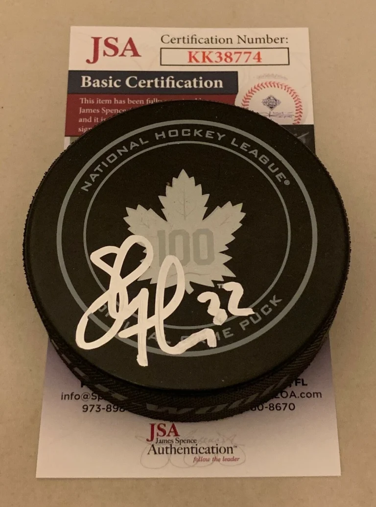 Steve Thomas signed Toronto Maple Leafs 100th Anniversary Official Game Puck JSA