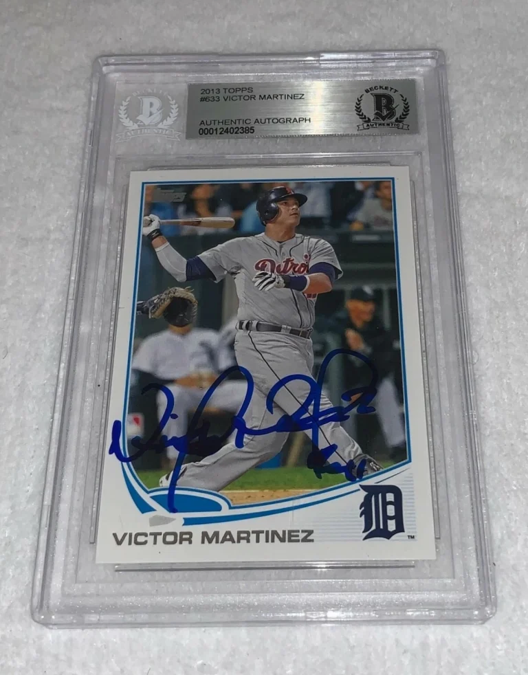 Victor Martinez Detroit Tigers signed 2013 Topps Card BAS Beckett