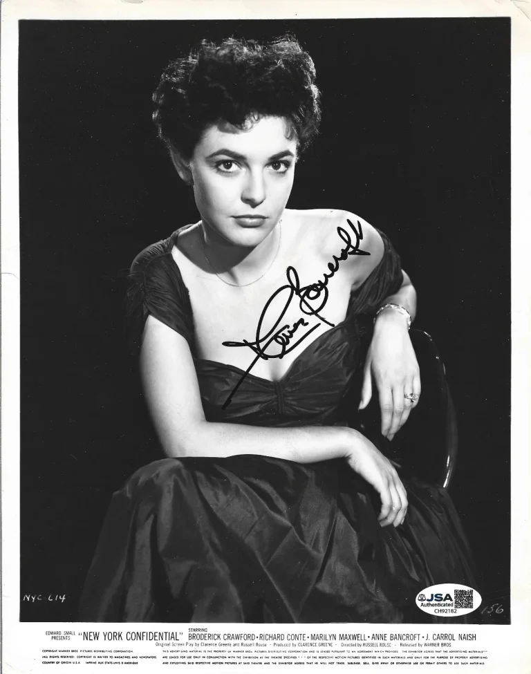 Anne Bancroft SIGNED 1955 New York Confidential Promo Photo JSA COA Autographed