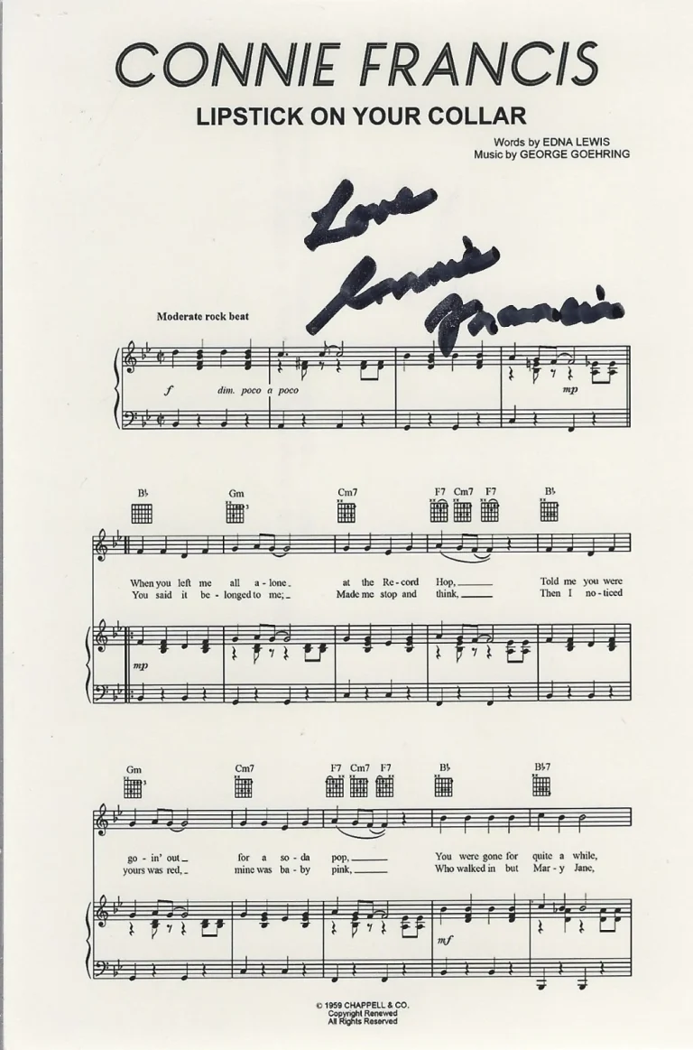 Connie Francis SIGNED 4x6