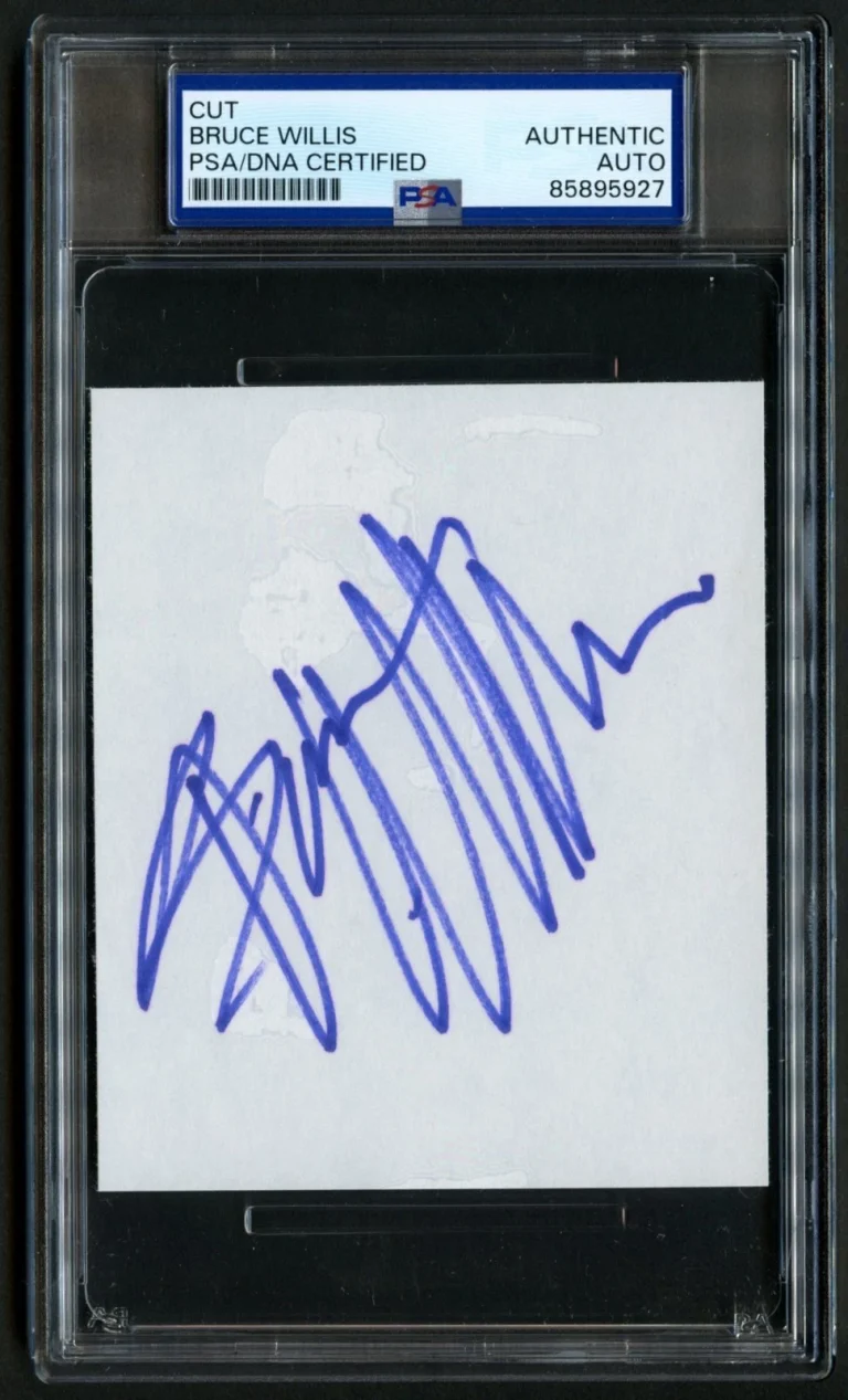 Bruce Willis signed 3.5x4 cut Actor: Die Hard / Fifth Element RC PSA Slabbed