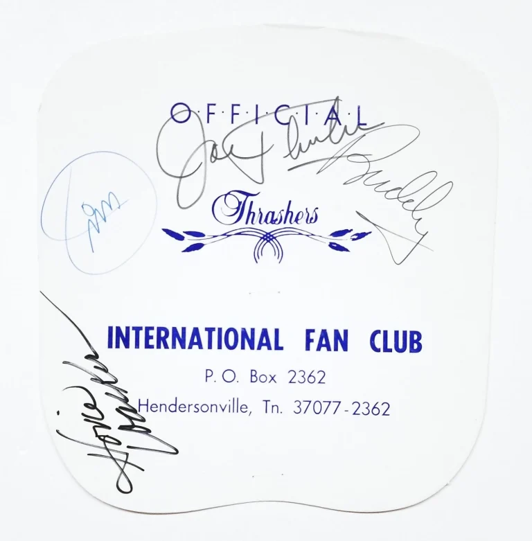 The Thrasher Brothers  hand SIGNED Fan Club Souvenir Cardstock Paddle Board COA