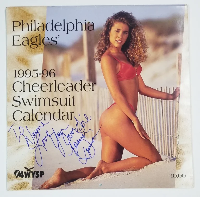 Multi SIGNED Philadelphia Eagles 1995-96 NFL Cheerleader Swimsuit Calendar COA