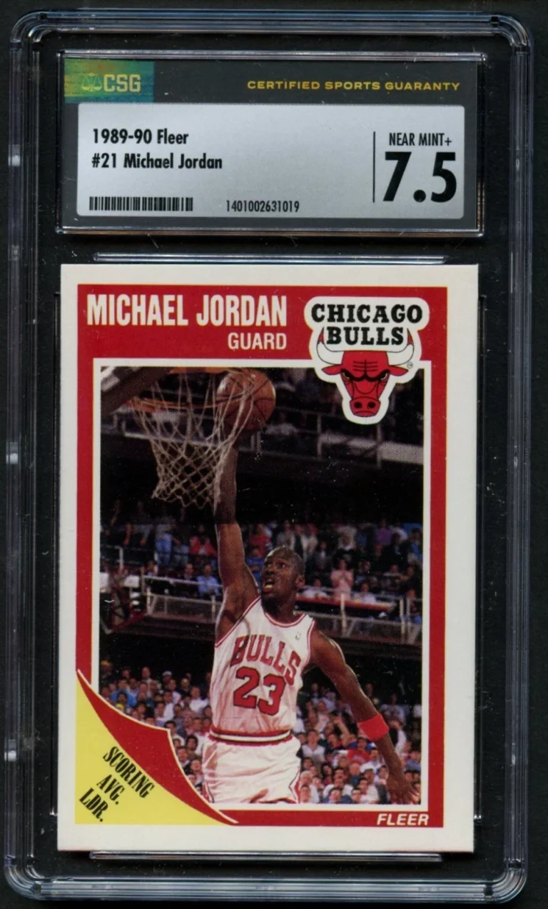 1989-90 Fleer Michael Jordan Chicago Bulls #21 Trading Card CSG 7.5