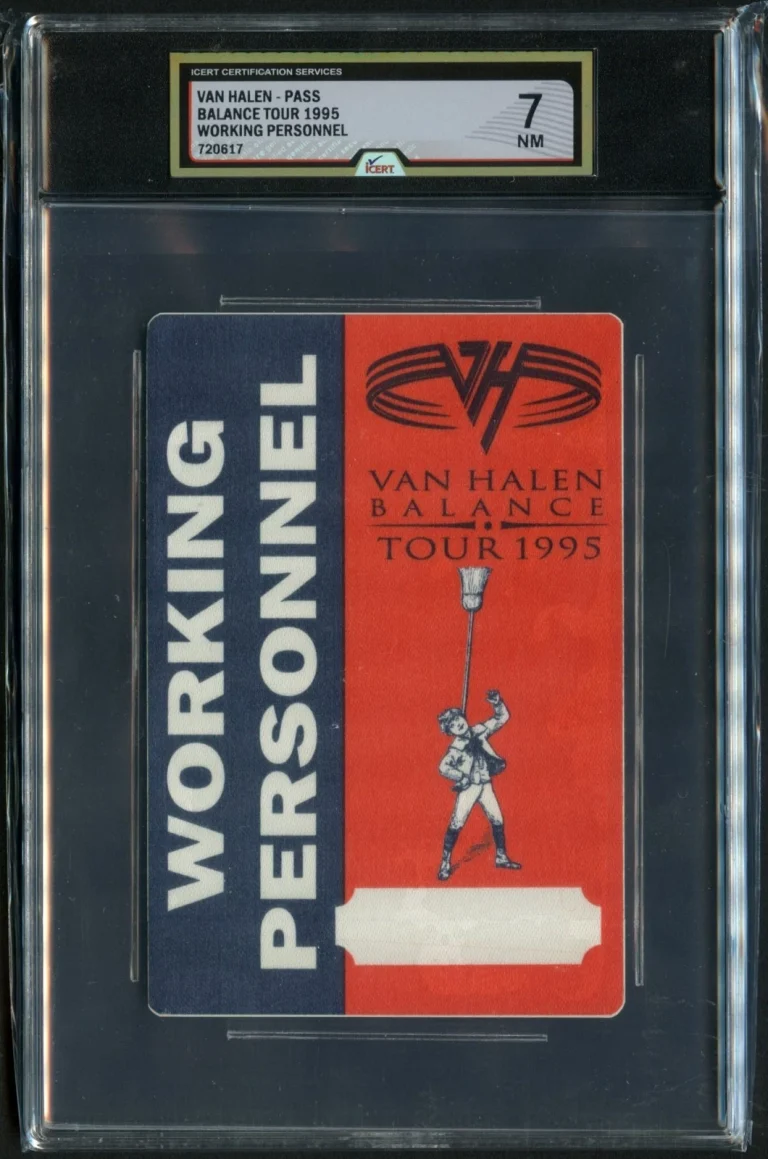 Van Halen Balance Tour 1995 Working Personnel Backstage Pass Grade 7 iCERT