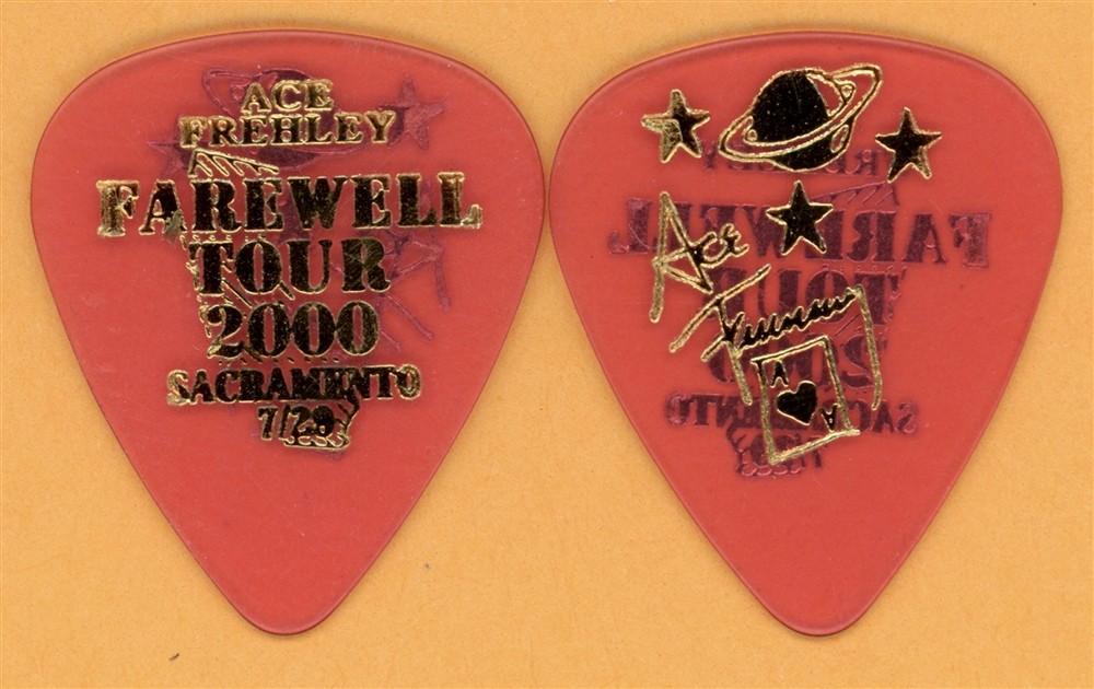 KISS 2000 Farewell Tour Ace Frehley Vintage Guitar Pick Sacramento kiss-2000-farewell-tour-ace-frehley-vintage-guitar-pick-sacramento