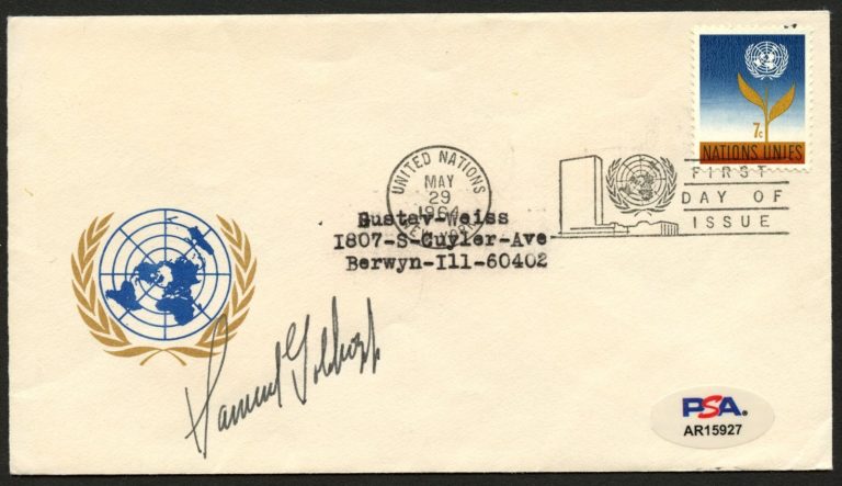 Samuel Goldwyn d1974 signed autograph FDC Film Producer PSA Stickered