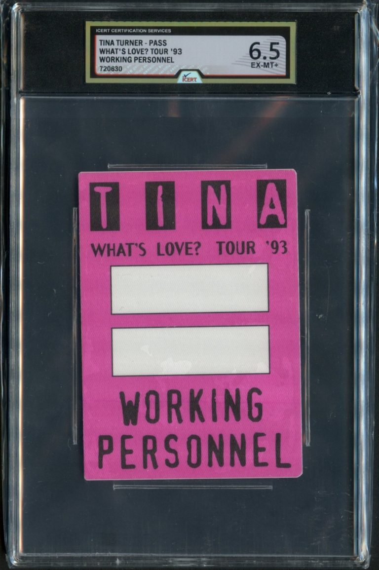 Tina Turner What's Love Tour 93 Working Personnel Backstage Pass Grade 6.5 iCERT