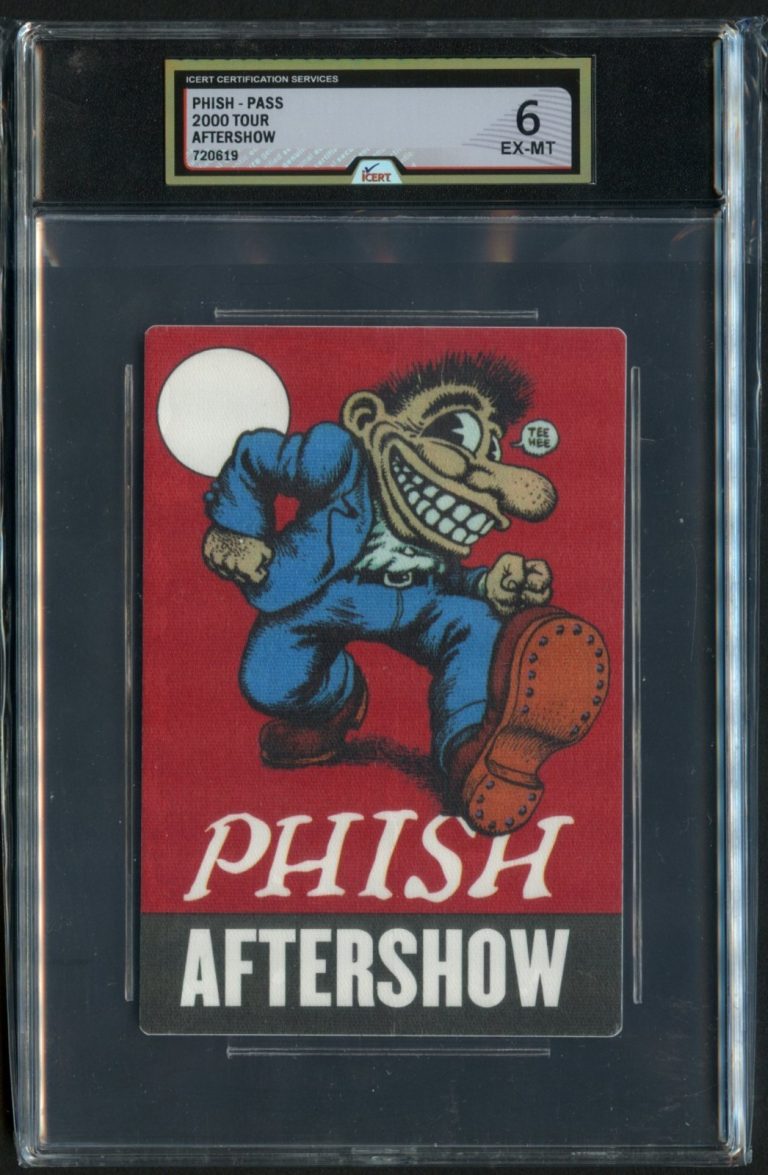 Phish Aftershow 2000 Tour Backstage Pass Grade 6 iCERT