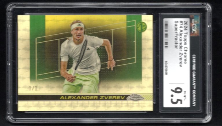 Alexander Zverev #74 Topps Chrome 2024 Tennis SUPERFRACTOR 1/1 Gold CGC 9.5