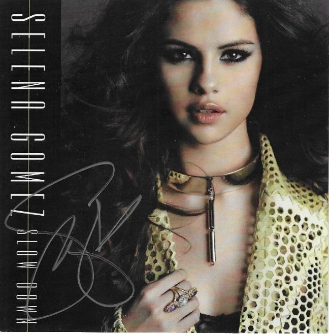 Selena Gomez REAL hand SIGNED Slow Down CD Single JSA COA Autographed The Scene