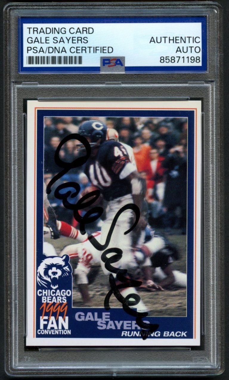 Gale Sayers signed autograph Chicago Bears 1999 Fan Convention PSA Slabbed