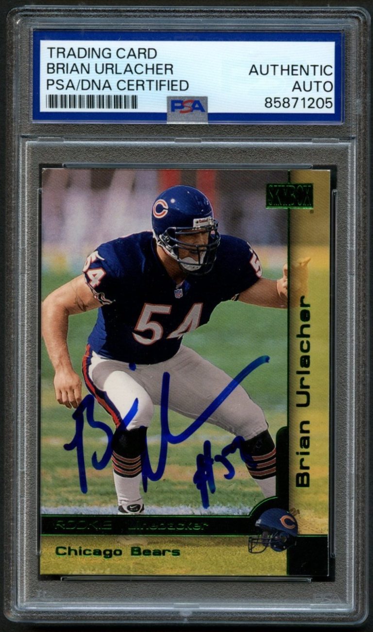 Brian Urlacher #225 signed autograph Chicago Bears 2000 SkyBox PSA Slabbed