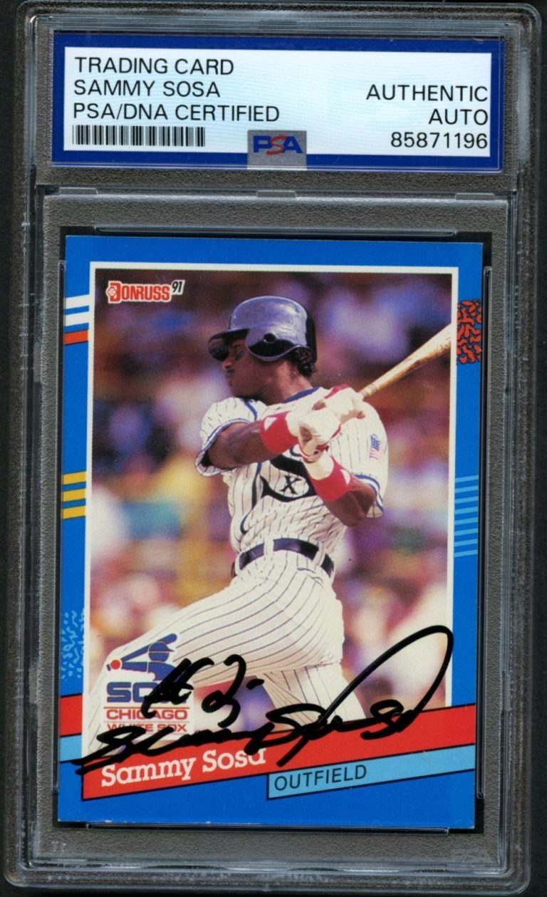 Sammy Sosa #147 signed autograph White Sox 1991 Donruss Card PSA Slabbed