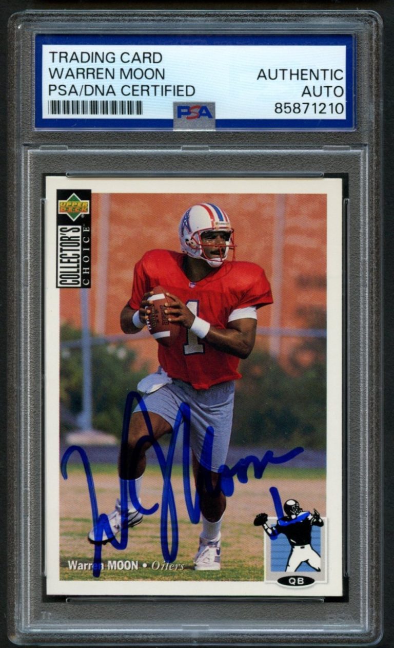 Warren Moon #301 signed autograph Oilers 1994 Upper Deck PSA Slabbed