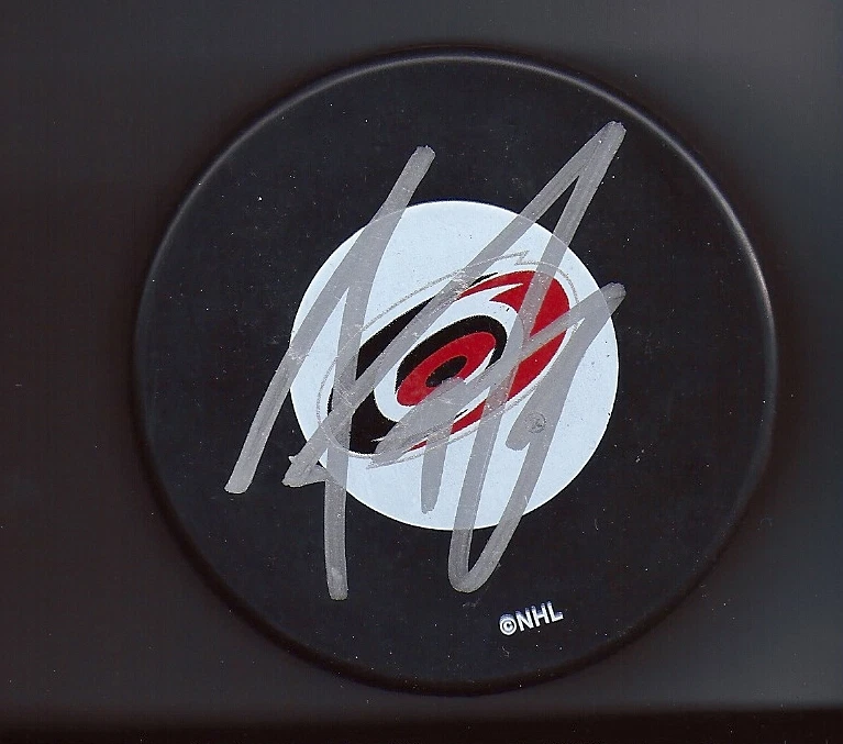Austin LEVI Signed CAROLINA HURRICANES Puck