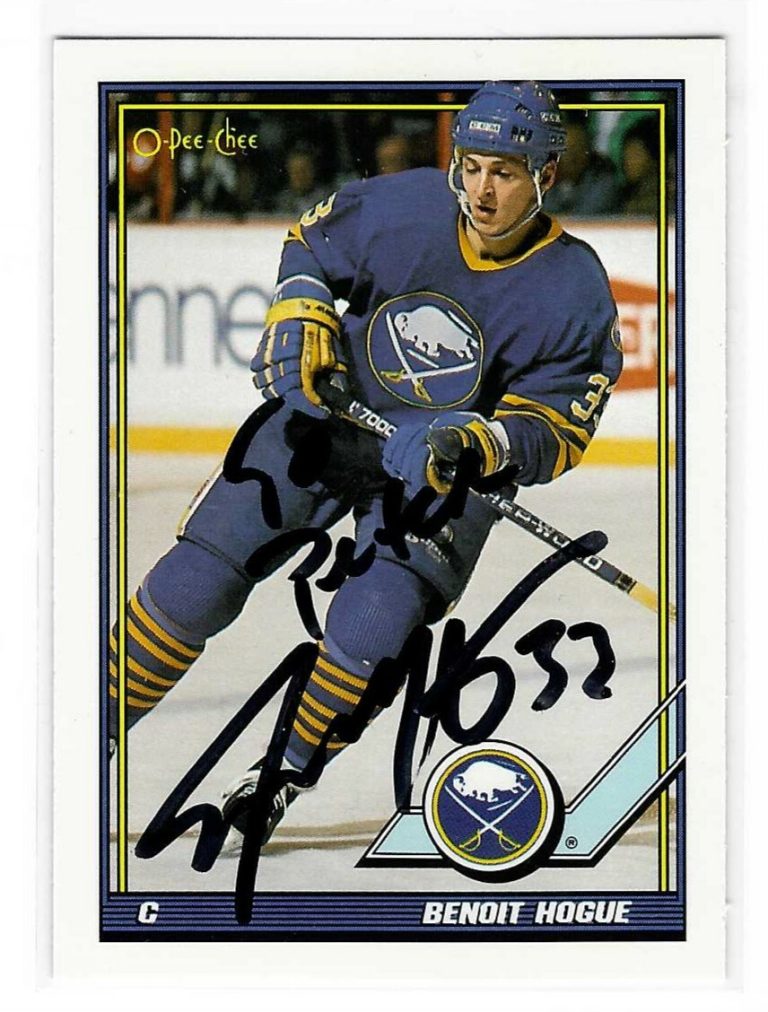 Benoit Hogue Signed 1991/92 O-Pee-Chee Card #292 To Peter