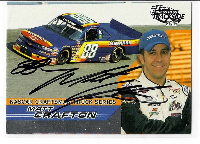 Matt Crafton Signed 2002 Press Pass Trackside Card #436 NASCAR