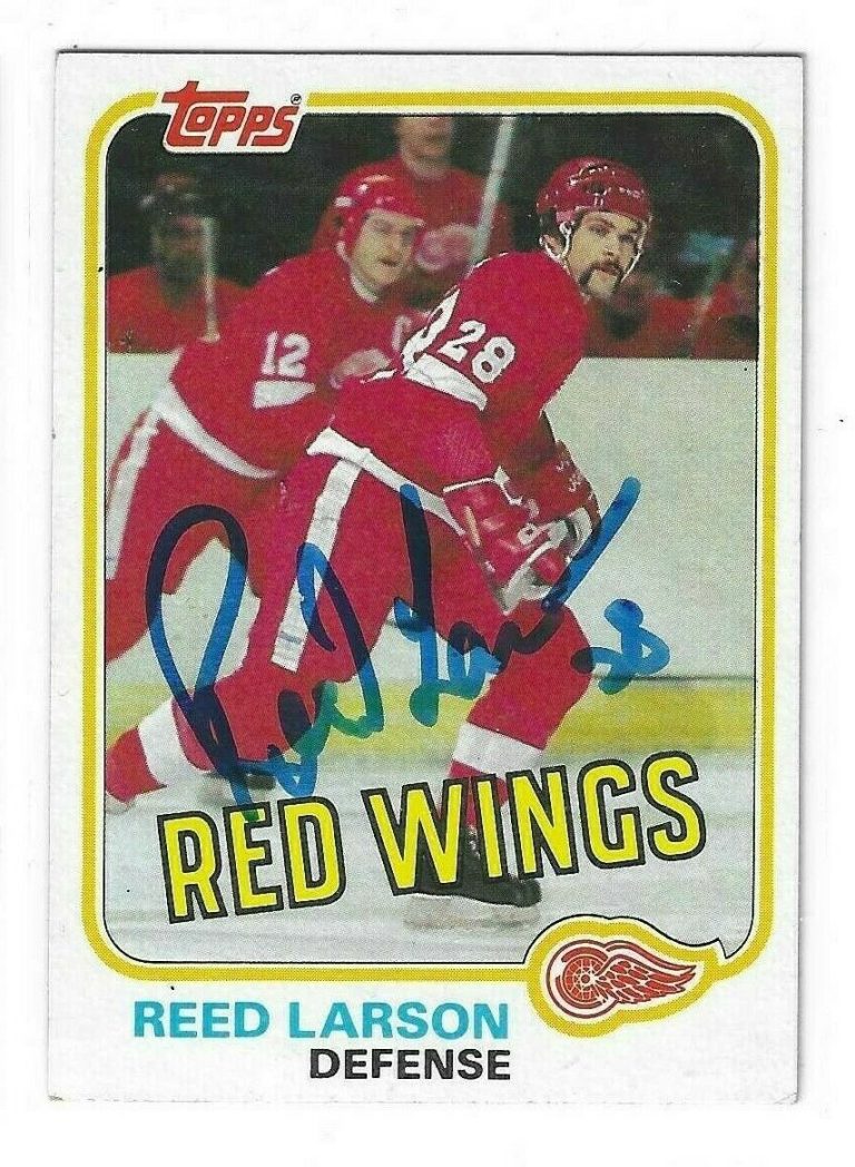 Reed Larson Signed 1981/82 Topps Card #92 Detroit Red Wings