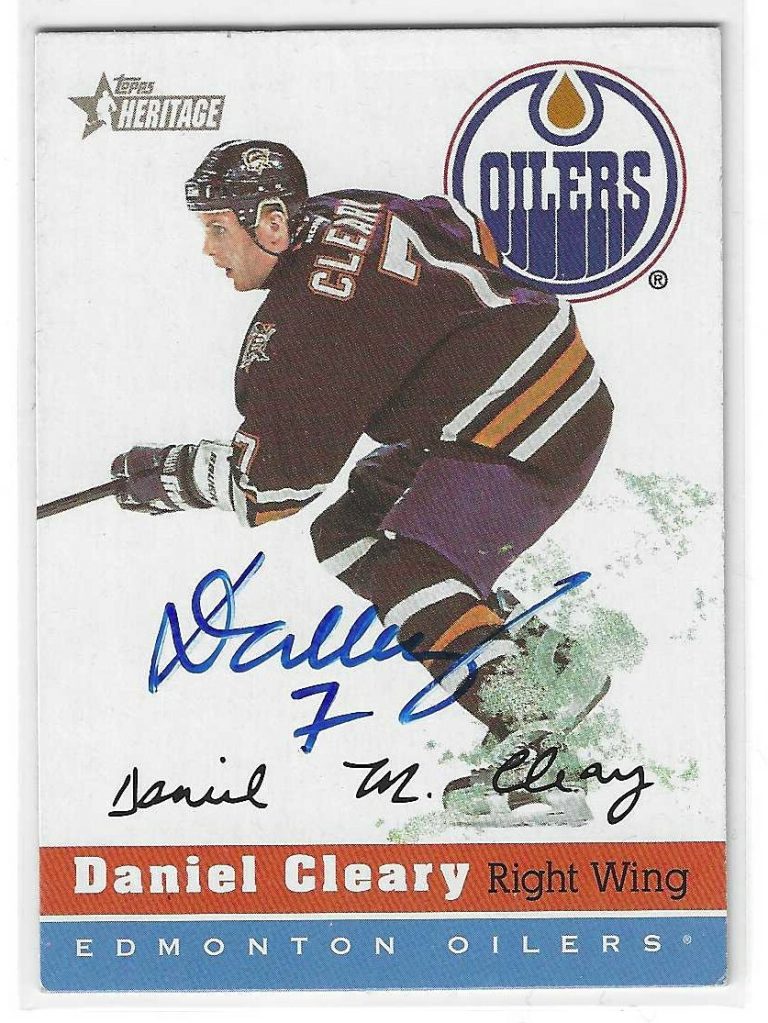 Daniel Cleary Signed 2000/01 Topps Heritage Card #179 Edmonton Oilers