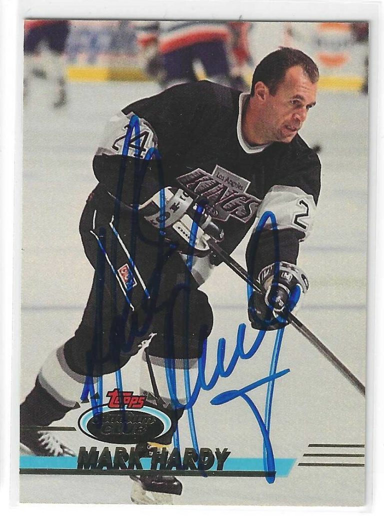 Mark Hardy Signed 1993/94 Topps Stadium Club Card #414 Los Angeles Kings