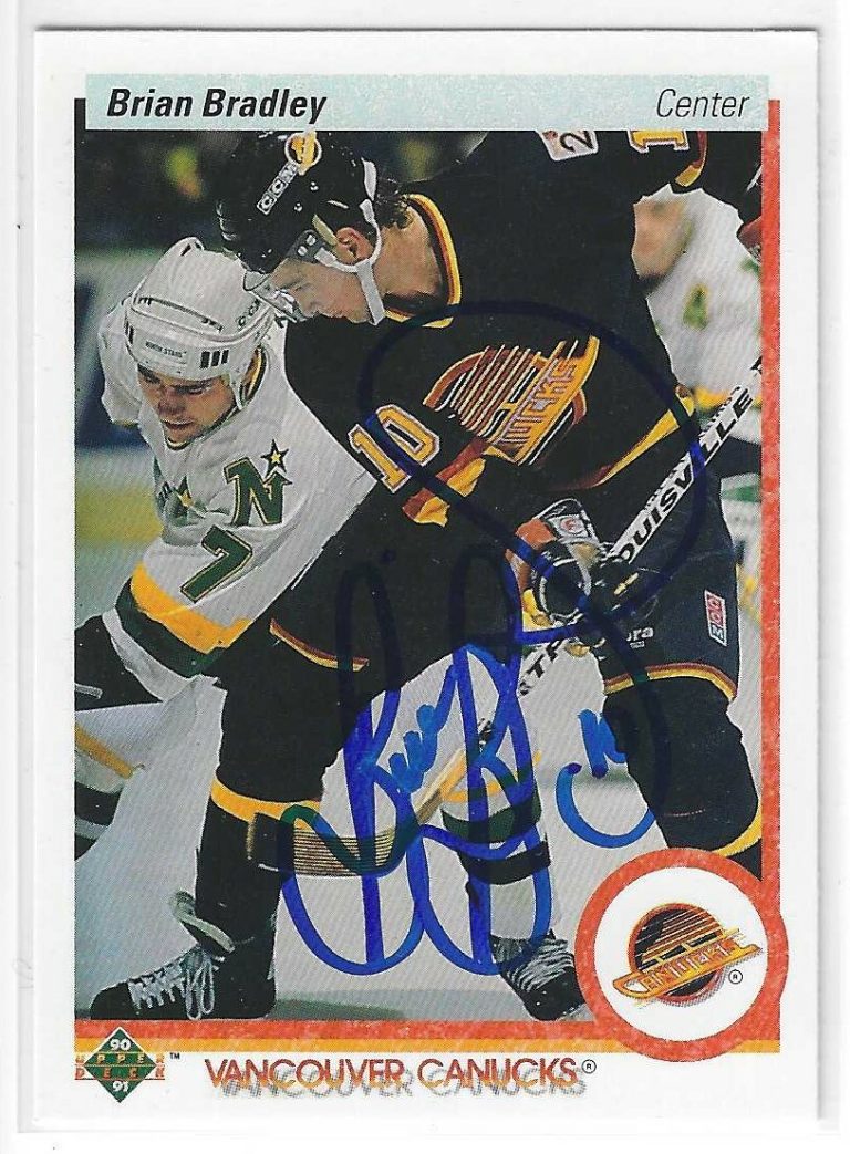 Brian Bradley Signed 1990/91 Upper Deck Card #79 Vancouver Canucks