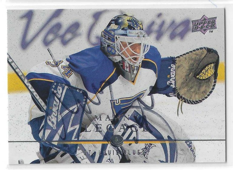 Manny Legace Signed 2008/09 Upper Deck Card #31 St. Louis Blues