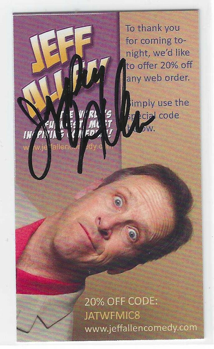 Comedian Jeff Allen Signed Promo Card  Happy Wife, Happy Life