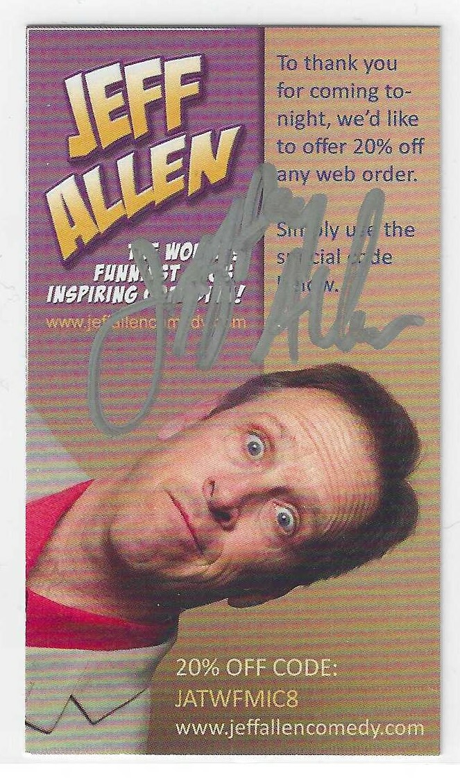 Comedian Jeff Allen Signed Promo Card  Happy Wife, Happy Life