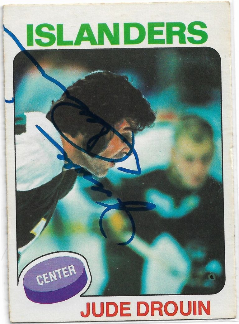 Jude Drouin Signed 1975-76 O-Pee-Chee Card #224 New York Islanders