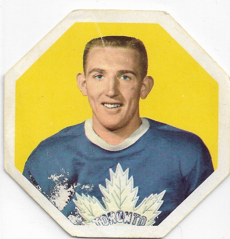 Bob Nevin 1963-64 York Yellow Back Card #26 Toronto Maple Leafs