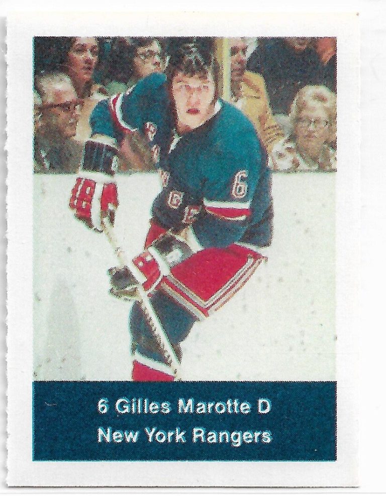 Gilles Marotte 1974-75 ACME Loblaws Action Stamp Card New York Rangers