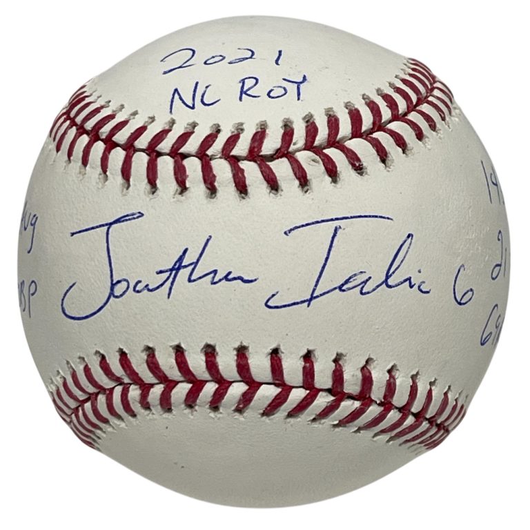 Jonathan India Signed  ROMLB Baseball w/ ROY + Stats PSA ITP HOLO COA Royals