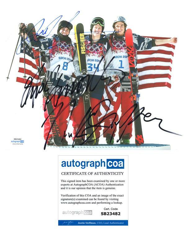 Joss Christensen, Gus Kenworthy & Nick Goepper AUTOGRAPHS Signed 8x10 Photo ACOA