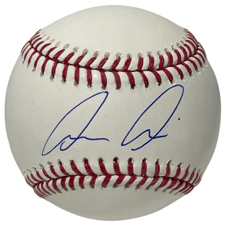 Luis Medina Signed Rawlings ROMLB Baseball PSA ITP COA Athletics