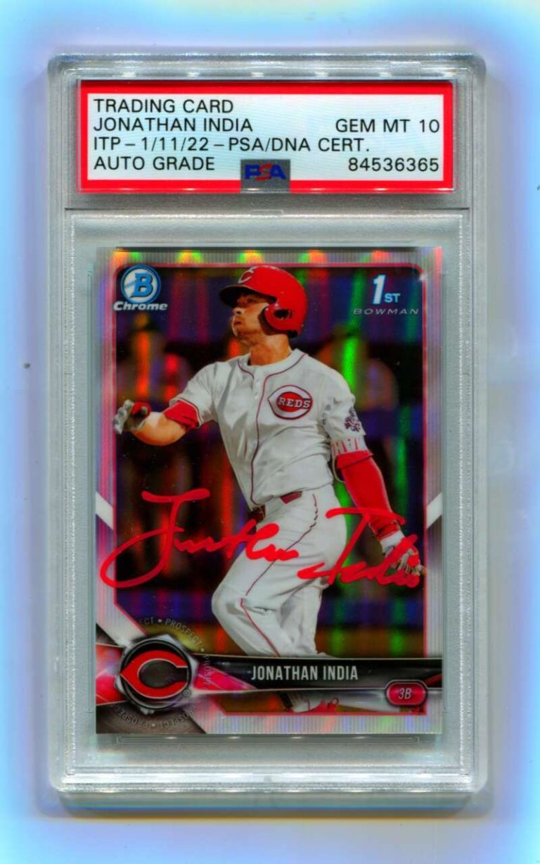 Jonathan India 2018 Bowman Chrome Draft 1st Refractor Signed RC PSA 10 Auto ITP