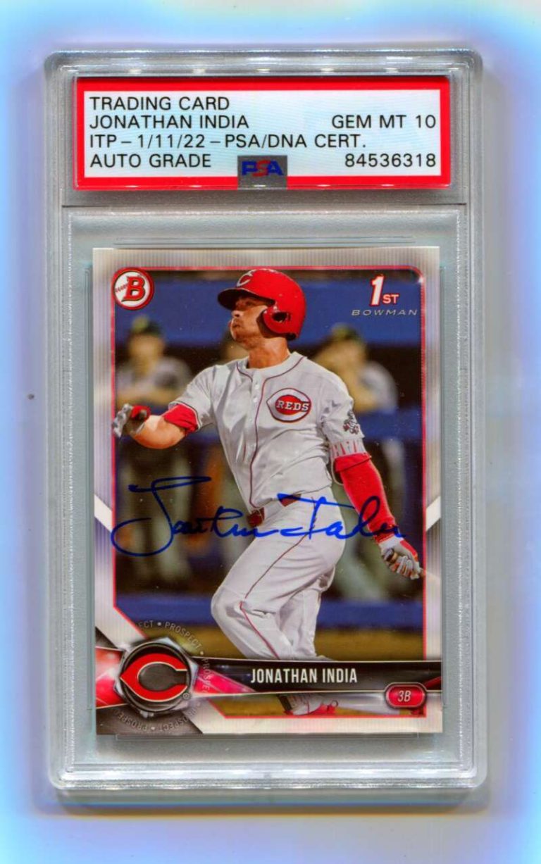 Jonathan India 2018 Bowman Draft Paper #BD-112 1st Signed PSA 10 Auto ITP Reds