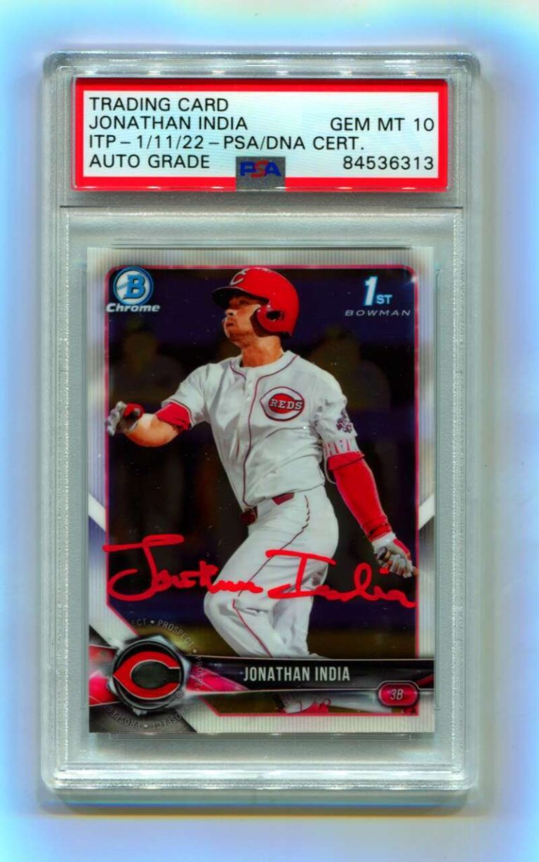 Jonathan India 2018 Bowman Chrome Draft 1st Prospect Signed RC PSA 10 Auto ITP