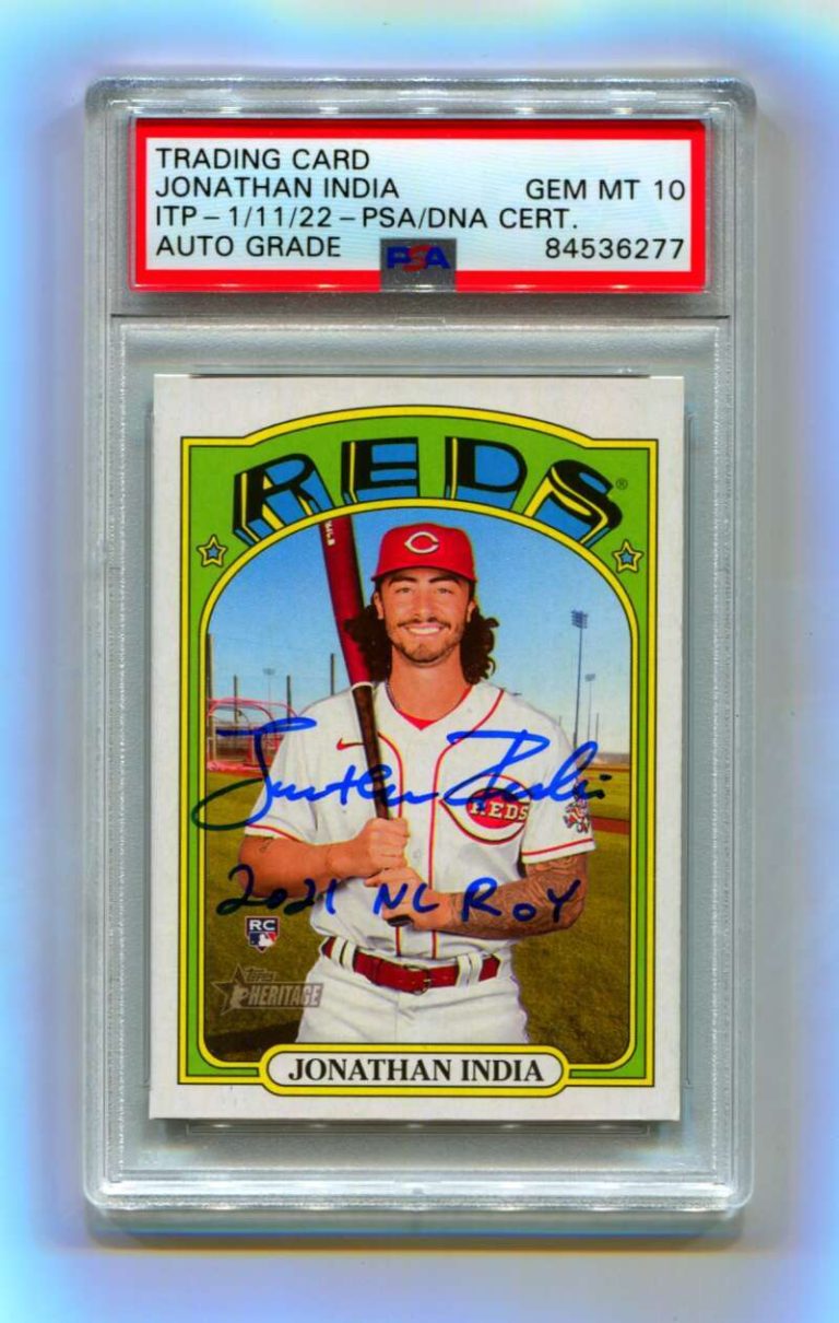 Jonathan India 2021 Topps Heritage High Number 541 Signed RC PSA 10 Auto ITP ROY