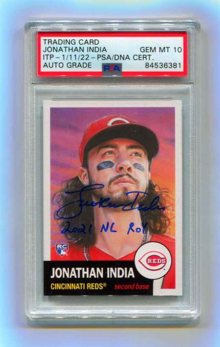 Jonathan India 2021 Topps Living Set #479 Signed Rookie RC PSA 10 Auto ITP ROY
