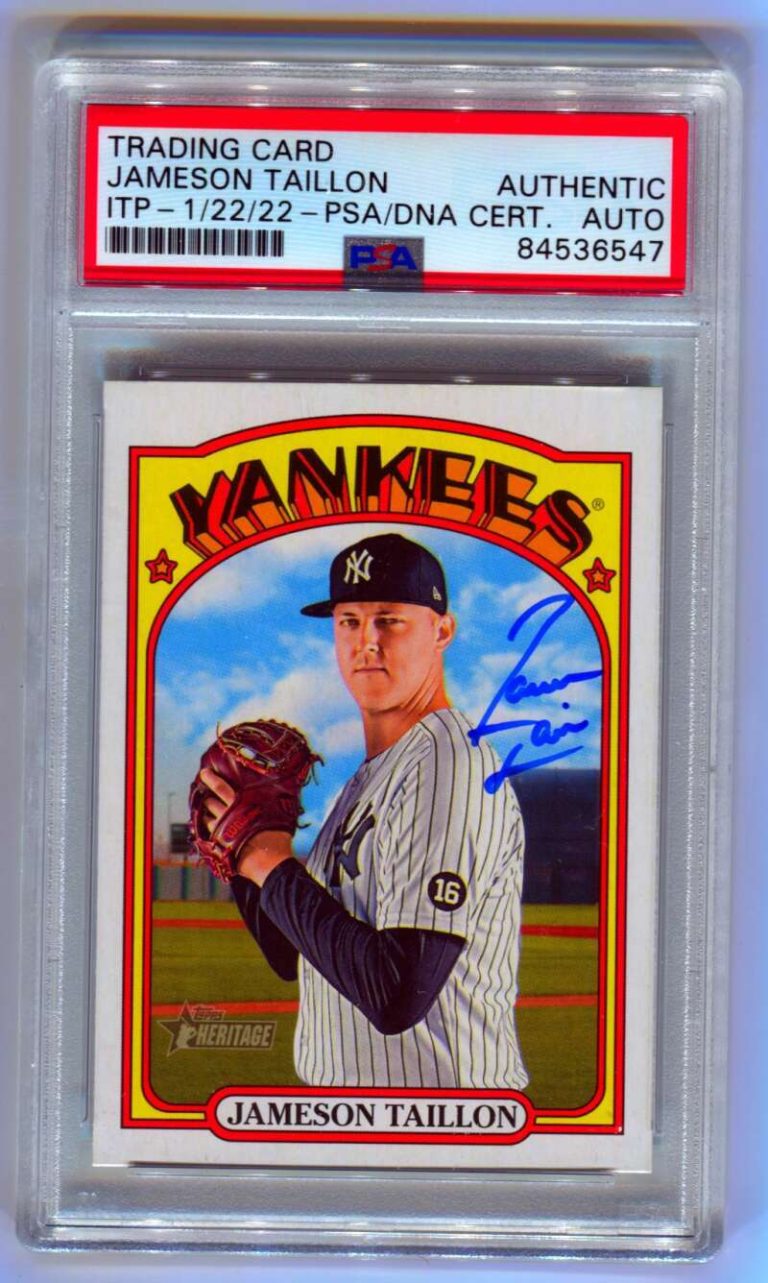 Jameson Taillon 2021 Topps Heritage High Number #607 Yankees Signed Auto PSA DNA